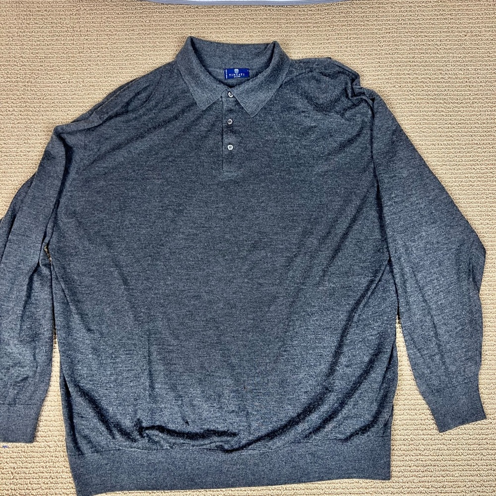 Tincati Milano Charcoal Polo‎ Sweater (see description)